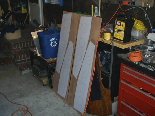 CAD outlines spray-glued to MDF