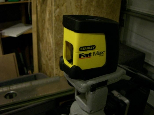 Laser level/plumb bob used to align everything