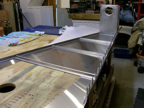 The left rear longeron in place