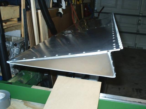 Right aileron showing top skin