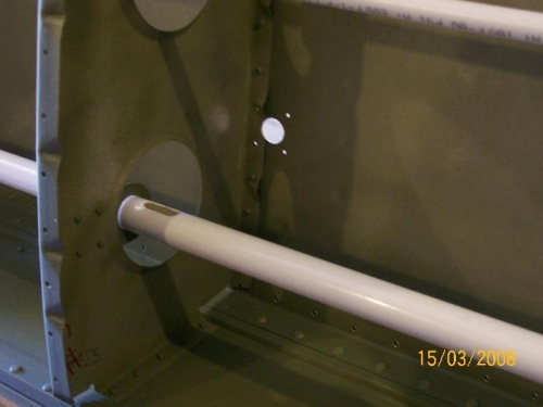 Cutout in PVC tube visible