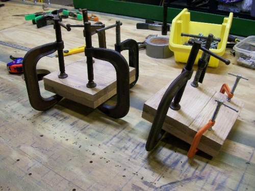 Gluing up oak for my 115mm flanging die