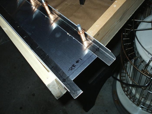 Rudder spar doublers going in