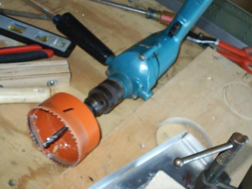 95mm hole saw on my Makita 1/2