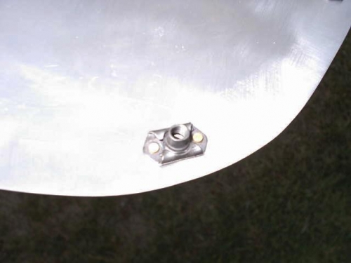 Close-up of a nut plate