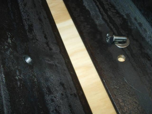 Drilled and tapped table and clamp. First hole I ever tapped in steel. Yeeha.