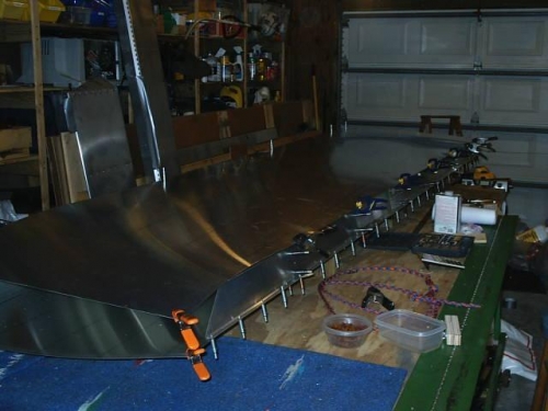 Bottom skin trimmed and clamped