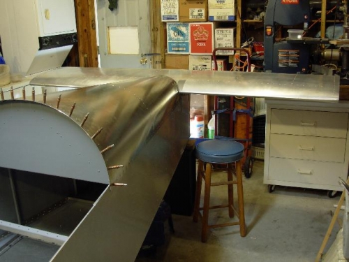 The horizontal stabilizer in place