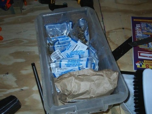 Box of aircraft hardware