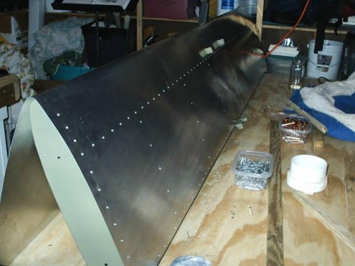 Bottom of stabilizer riveted in place
