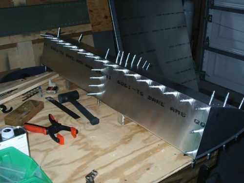 Back of tank with clecos