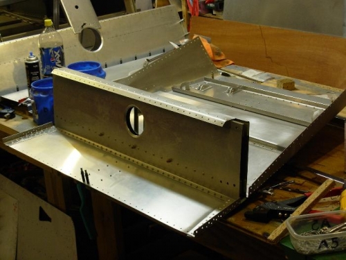 Center spar riveted in place