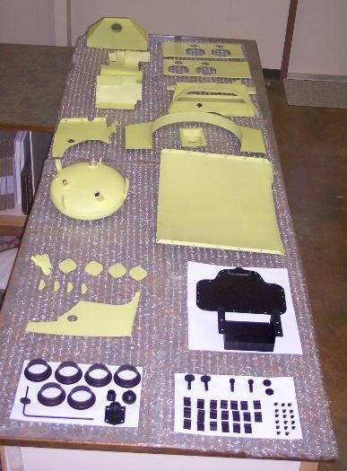 Parts after Priming and Black Anodizing
