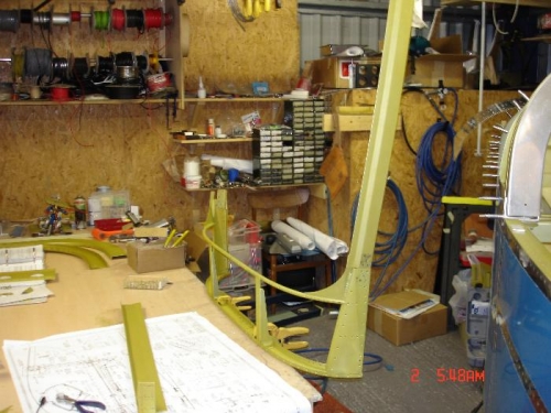 Riveted the canopy frame together