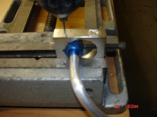 Drilling the coupling nut to take the safety wire