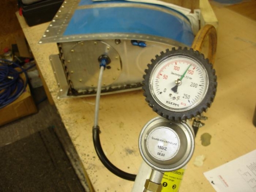 Pressure testing the fuel tank