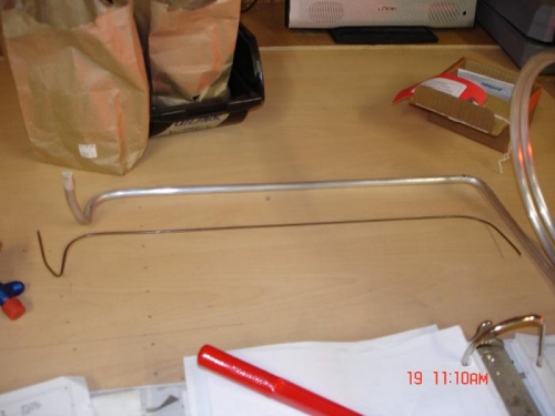 Bending the pipe using wire as a template