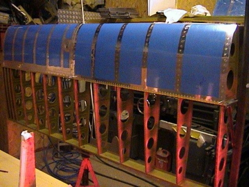 Fuel tank and leading edge in place