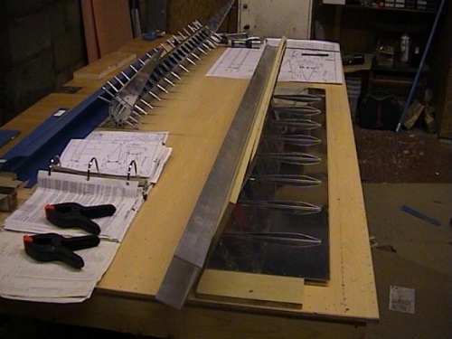 Starting the fold, stiffeners in place