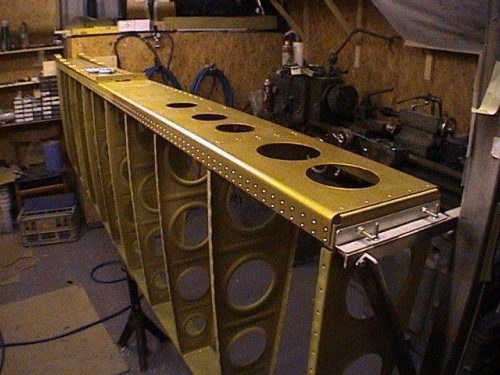 Main spar,rear spar and ribs assembled