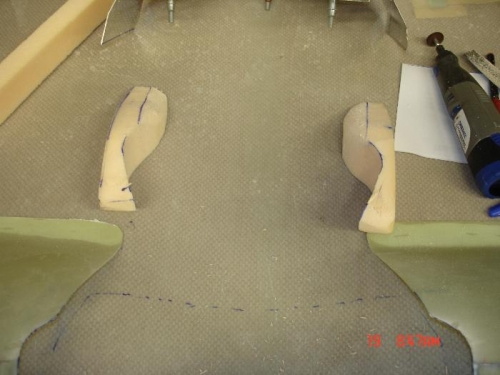 Cut some foam blocks for the inboard sides of the inlet ramps