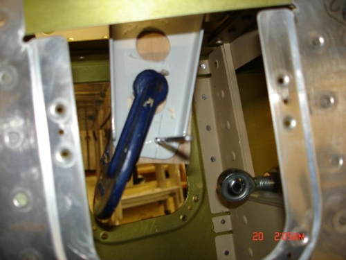 Made a hardwood spacer and drilled the control horns