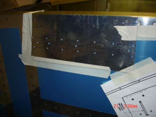 Align the jig with the top of the side skin and the respective longeron rivets