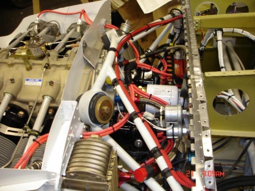 Ran the wires for the oil temp and oil and fuel pressure senders