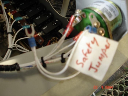 Fitted a safety jumper to the mag leads now that the plug leads are on