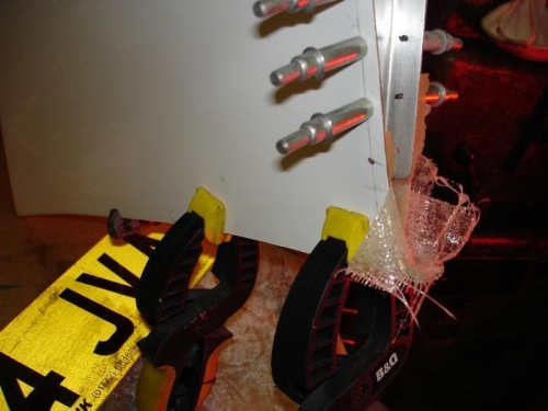 Glassed and clamped and left to cure