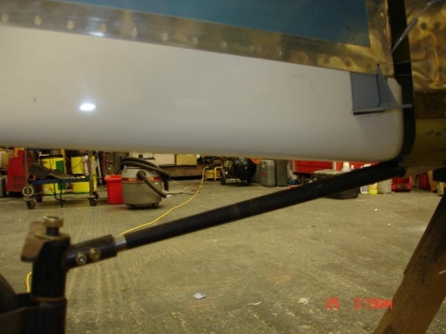 It only gives about 1/8th clearance to the tailwheel spring