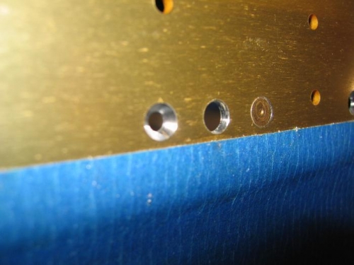 Counter sunk hole with rivet
