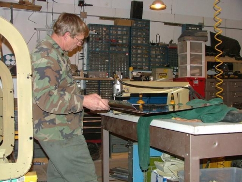 Dimpling Left Aft Fuse Skin.