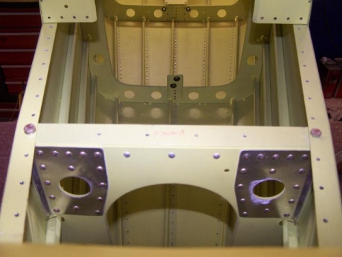 Doublers riveted into place