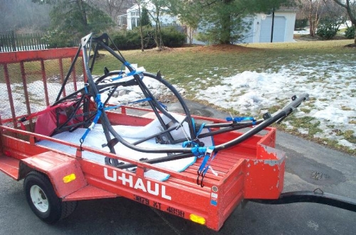 frame loaded for powder coating