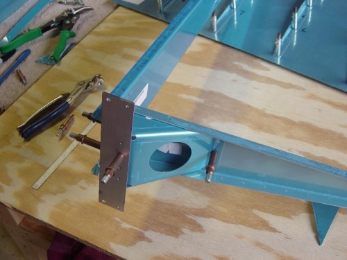 Initilal assembly of the rudder spar and ribs