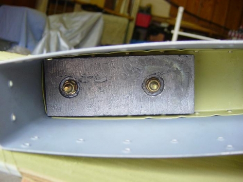 Rudder counterbalance installed