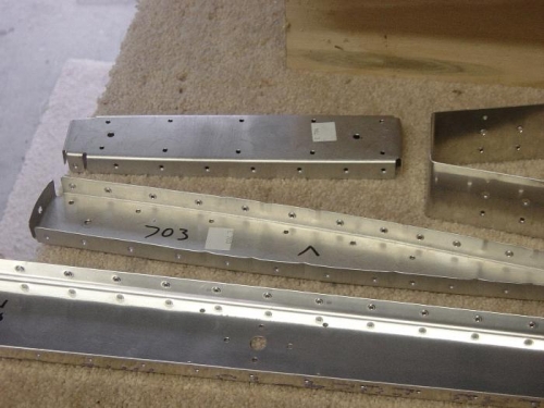 Fluted and dimpled left spar and ribs.