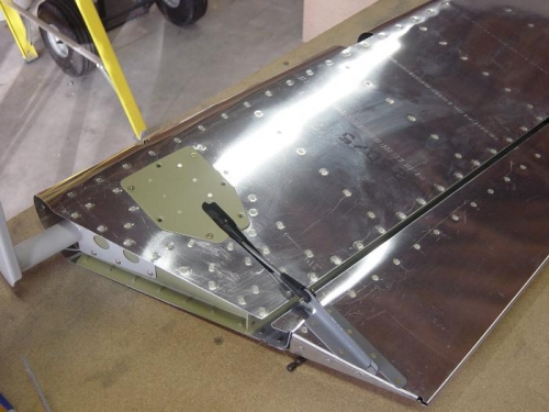 Left elevator complete with forward edge rolled