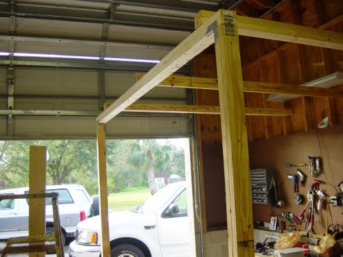 Framework completed except for the side braces