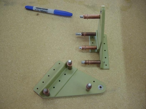 Aileron brackets primed and ready to rivet