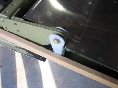 Lining up the aileron with jig in place