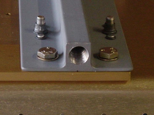 Tapped hole for the left wing tie down