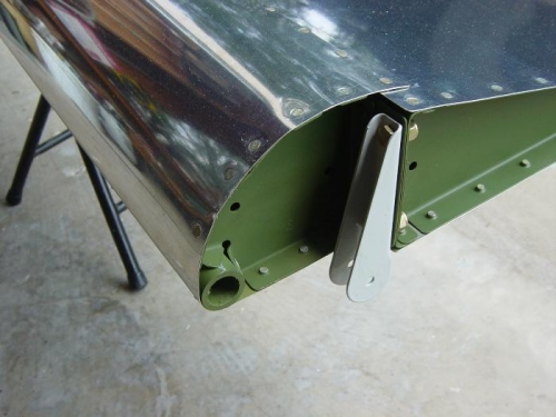 Outboard leading edge of left aileron