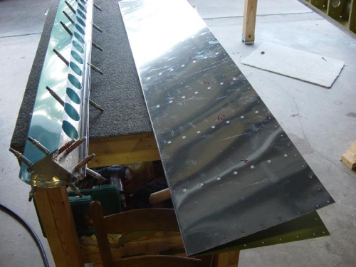 Aileron parts ready for riveting