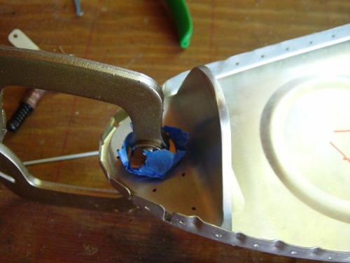 Inboard tank attach bracket ready for drilling