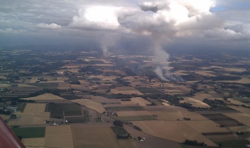 Grass field burning in Willamette valley