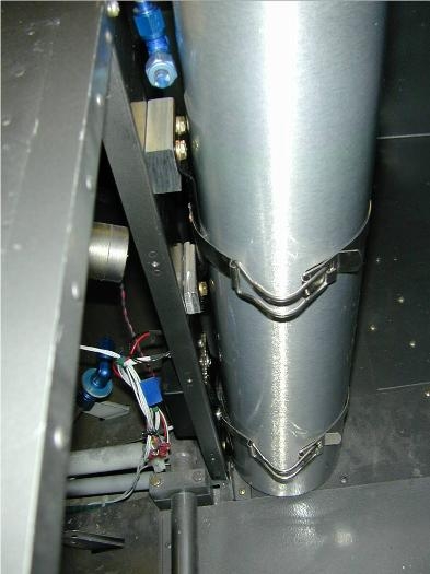 Note tapered standoffs, to accomodate the Aux fuel tank vent line fittings
