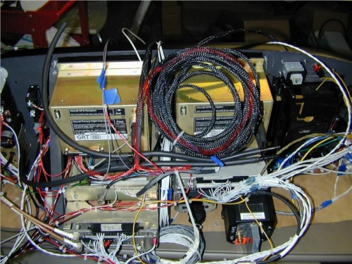 Magnetometer wiring from both EFIS units bundled as a single harness