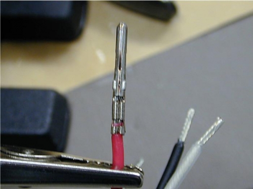 Properly crimped using crimping pliers